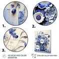 thumbnail image 3 of Designart "Boho Plant Pottery in Blue and White II" Geometric Framed Wall Art - Bohemian Blue Boho Pottery Hallway Framed Wall Art Decor, 3 of 6