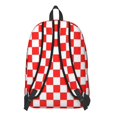 thumbnail image 3 of Red and White Checkered Pattern Backpack for School, Cute School Bag with Adjustable Shoulder Straps and Padded Back, 15.7"x11.8"x5.5", 3 of 5