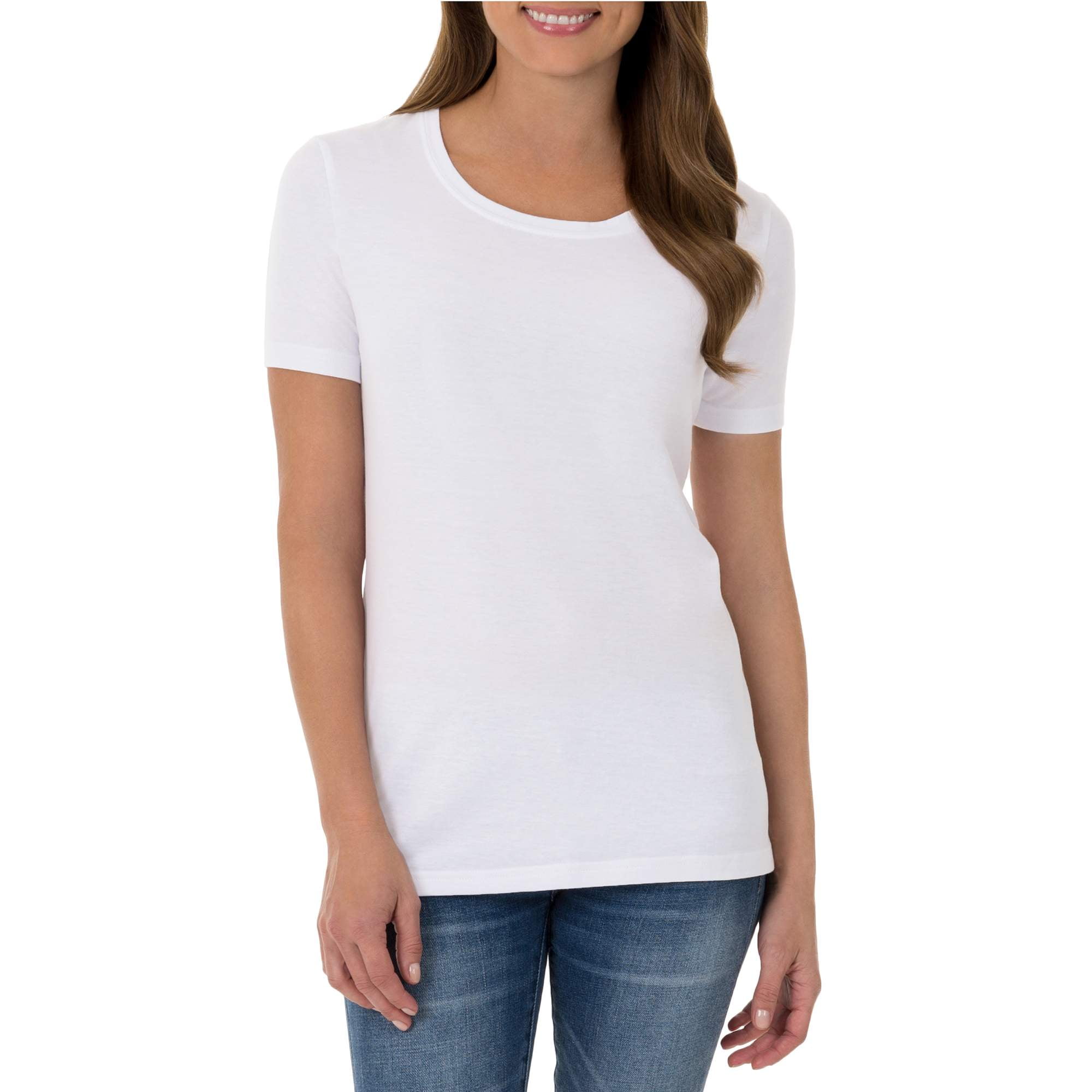 Time and Tru Women's Essential Short Sleeve Crewneck T-Shirt - Walmart.com