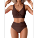 thumbnail image 1 of Conjunto de Bikini con Falda de Baño para Mujer, Color Café, Talla M, 1 of 7