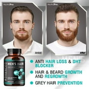 Hair Growth Vitamins For Men - Anti Hair Loss Pills. Regrow Hair & Beard Growth Supplement by NutraPro