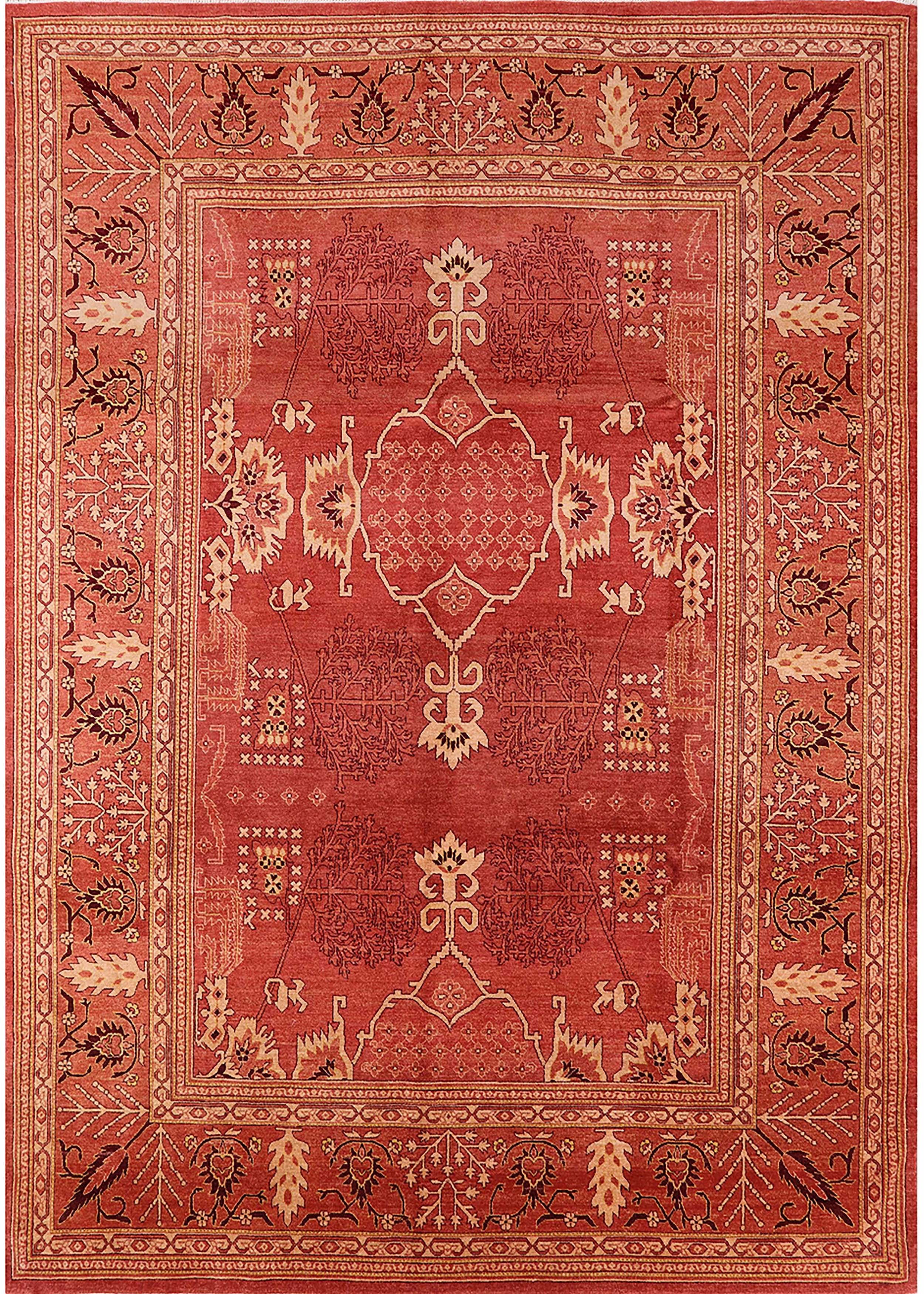 Ahgly Company Indoor Rectangle Mid-Century Modern Red Oriental Area ...