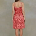 thumbnail image 7 of WRKEKC Floral Dress for Women Polka Dot V Neck Spaghetti Strap Side Tie Wrap Mini Versatile Casual Wear Soft, 7 of 7