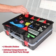 Hyper Tough Stackable Organizer 2-Pack, Plastic, 8 Movable Dividers, 93512638