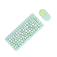 thumbnail image 4 of USB Keyboard Mouse Wireless Cute Mix Color 86 Keys Retro Round Concave Keycap 1200DPI Gaming Keyboard Mouse Green, 4 of 5