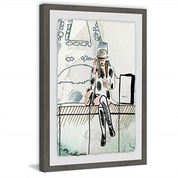 Chillin' at Paris Framed Painting Print