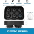 thumbnail image 1 of Labymos Food Grade Silicone Ice Cube Tray 6 Grids Round Ice Ball Cube Mold Small, 1 of 8