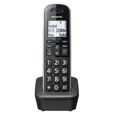 UPC: 0885170422124 | Panasonic Compact Cordless Handset  Add-on Handset for TGB85x Series  Large LCD  Call Block  Caller ID  Line Power Mode  Phonebook – KX-TGBA85B (Black)