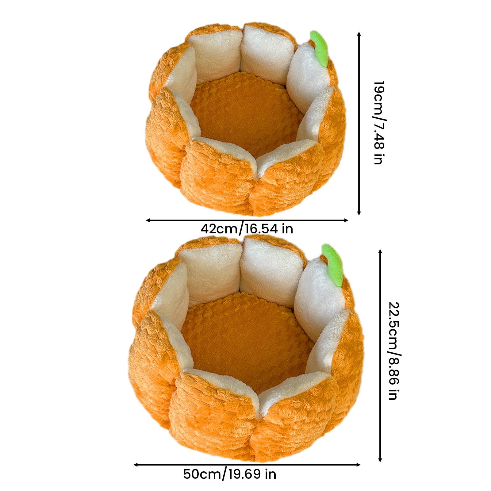 YIFAEUX Pumpkin Cat Bed 16.5/19.7 in Soft Fleece Pet Mat Warm Dog Bed Four Seasons Universal Pet Bed Autumn Winter Mattress Anti-Slip Bottom Waterproof Bite-Resistant Suitable for Cats Dogs