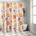 thumbnail image 4 of Fall Shower Curtain Orange Pumpkin Shower Curtains for Bathroom Autumn Leaves Bath Curtains Sets with Hooks for Autumn Thanksgiving Seasonal Bathroom Decor Polyester Fabric Waterproof 72 x 84 in, 4 of 6