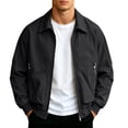 thumbnail image 1 of LWITHSZG Plus Size Bomber Jacket Men Collared Zip up Casual Outerwear Fall Winter Lightweight Jackets with&nbsp;Zipper Pockets XXL, 1 of 8