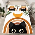 thumbnail image 2 of Manfei Cartoon Cat Kitten Bed Sheets,Pet Animal King Sheets,Boho bohemian Rainbow Sheet Set For Girl Boys Kids,Breathable Home Decor,4pcs, 2 of 7
