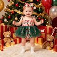 thumbnail image 2 of OJSFQUFP Girls' Climbing Clothes Christmas Baby Party Clothes Suspender Straps Polka Dot Mesh Ha Clothing Skirt Hair Two Piece Set, 2 of 5