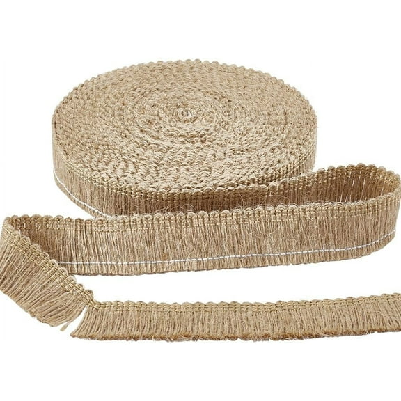 11Yds Burlap Fringe Tassel Trim 1" Width Chainette Jute Lace Ribbon Decorative Handmade Fringe Edge Trimming Lampshade Curtain Christmas Home Decor Latin Wedding Dress DIY Crafts Mixed Color
