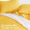 thumbnail image 3 of Exclusivo Mezcla King Quilt Bedding Set, Lightweight Vintage King Size Quilts with Pillow Shams, Soft Bedspreads Coverlets for All Seasons (104"x96", Yellow), 3 of 8