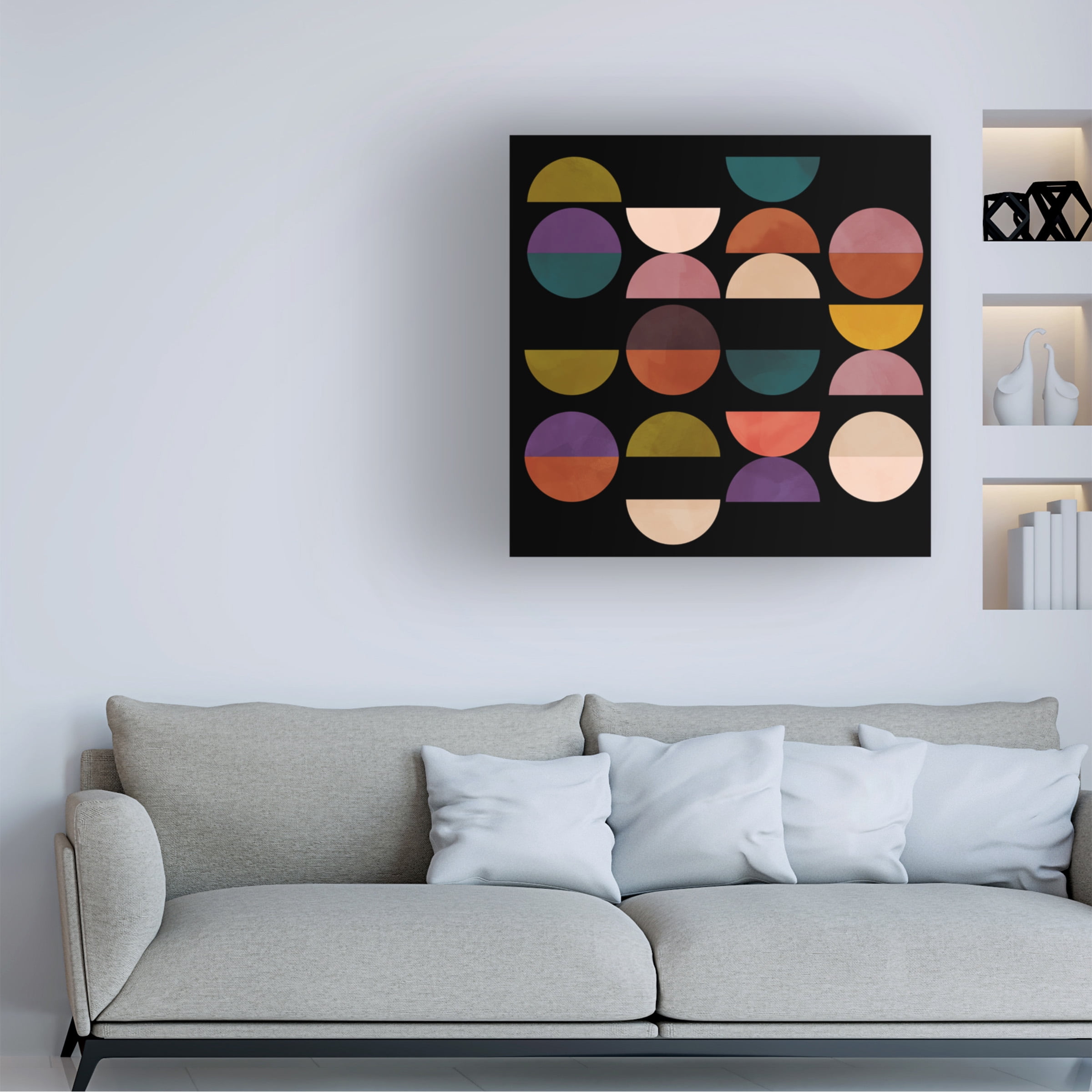 Ana Rut Bre 'Mid Circles Terracotta Blck1' Canvas Art