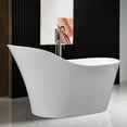 thumbnail image 4 of WOODBRIDGE 59" Modern Slipper Acrylic Freestanding Bathtub Comfortable Soaking, Brushed Nickel Drain & Overflow Assembly Included. B-0029, 4 of 6
