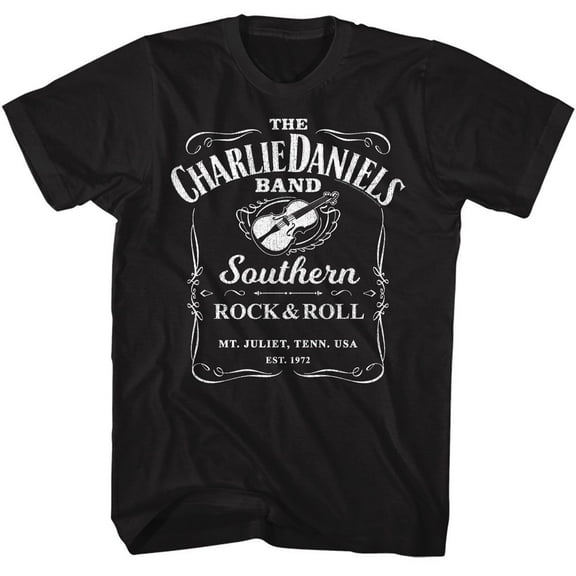 Charlie Daniels Band Label Black Adult T-Shirt 2Xt