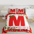 thumbnail image 2 of Manfei Polka Dots Letter M Full Size Comforter Sets 3-Piece for Girls, Kawaii Strawberry Bedding Comforter Set, Merry Christmas Bedding Sets, Lightweight Room Decor, 2 of 8