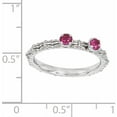 thumbnail image 2 of Created Ruby Sterling Silver Two-Stone Ring, 2 of 6