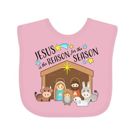 

Inktastic Jesus is the Reason for the Season Christmas Nativity Boys or Girls Baby Bib