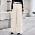 thumbnail image 4 of Dwellite Womens Wide Leg Trousers 2026 Elastic High Waisted Dress Pants Pleated Slacks Flowy Business Work Palazzo Pants Beige L, 4 of 7
