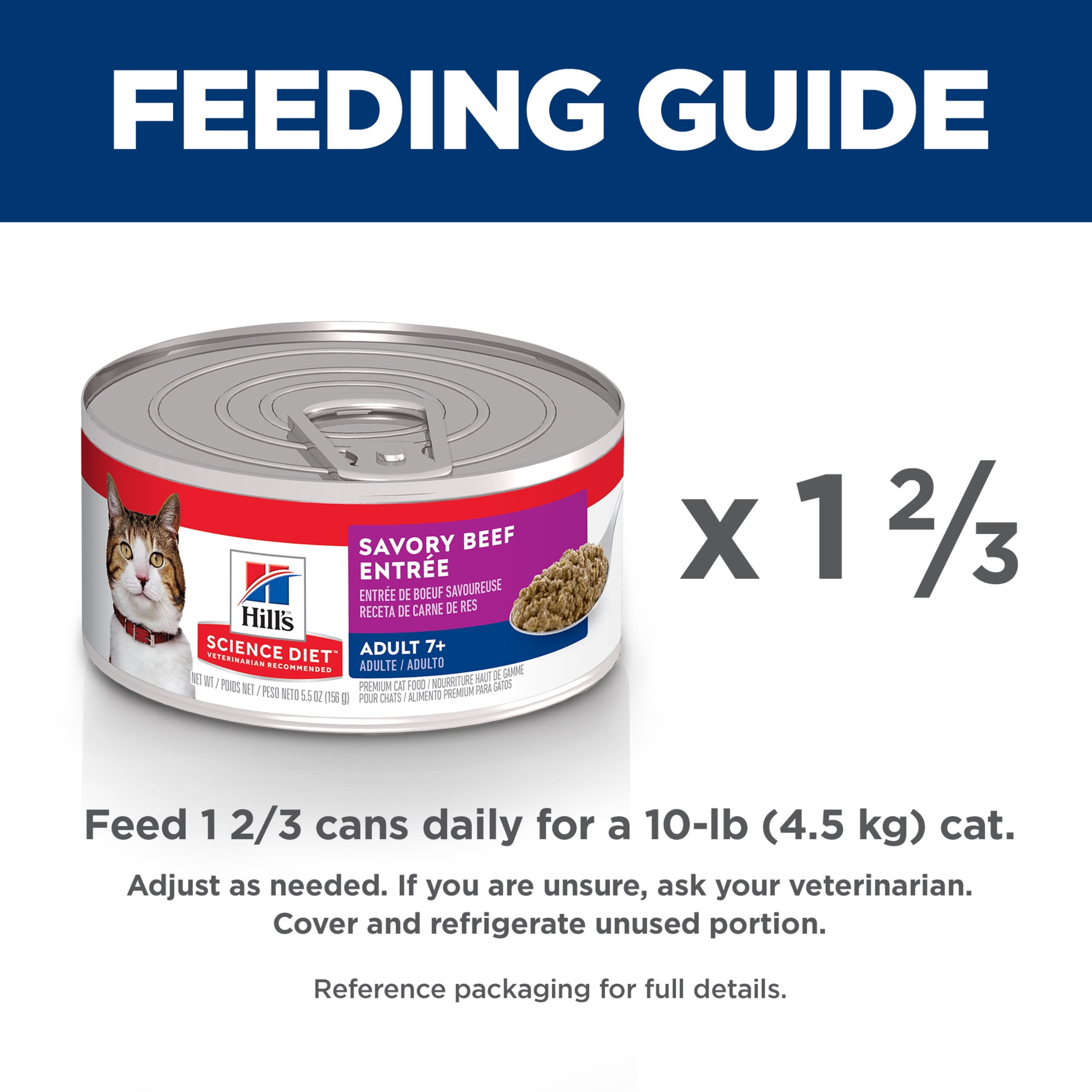 Hill's Science Diet Savory Beef Wet Cat Food for 7+ Senior Cats, 5.5oz Can 24pk