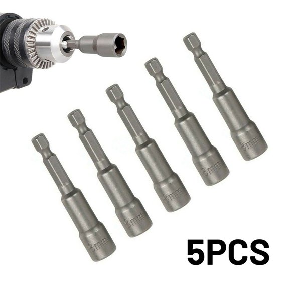5Pcs 8 Mm Magnetic Tech Screw Driver Tek Bit Drill Nut Setter Roofing Cladding