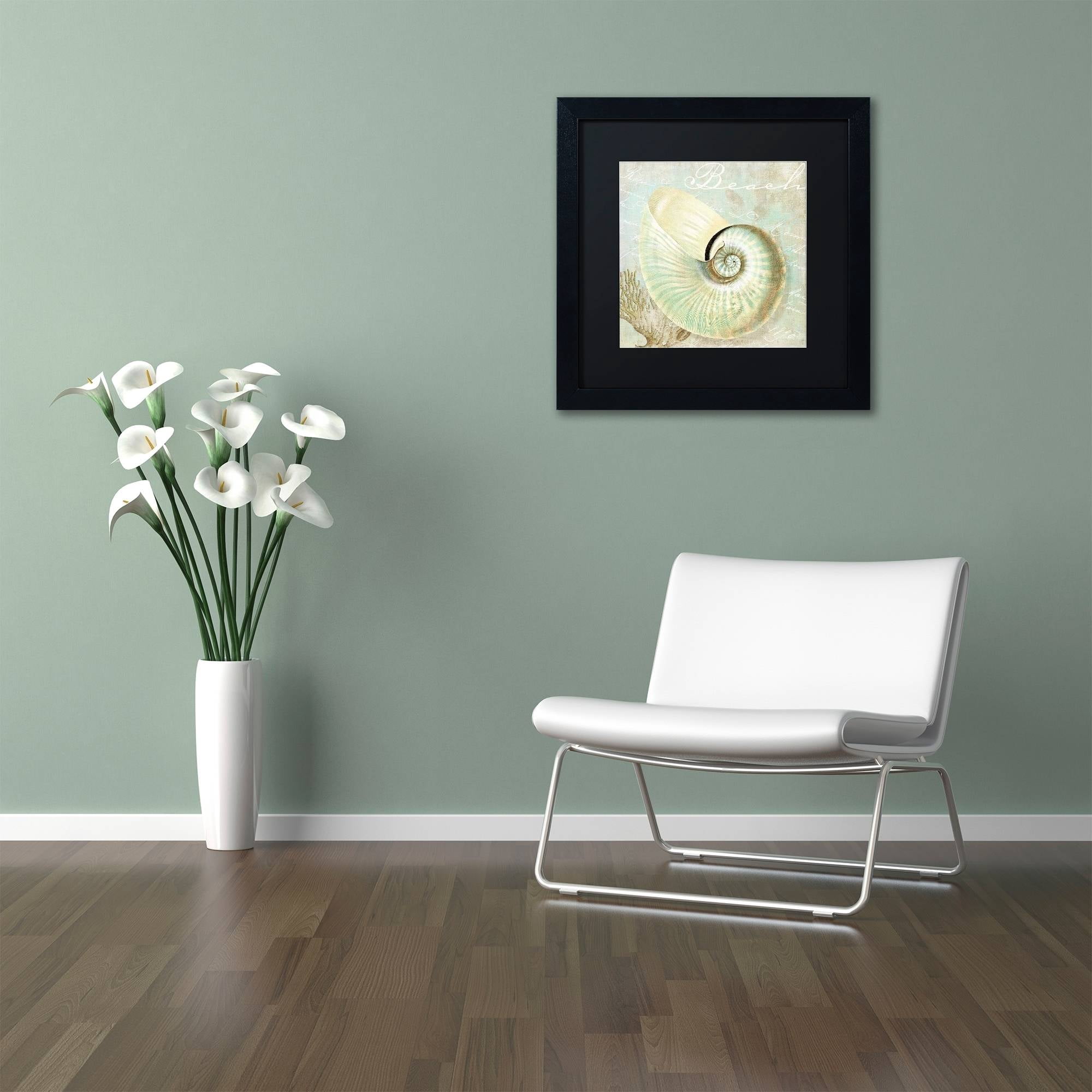 Trademark Fine Art "Turquoise Beach IV" Canvas Art by Color Bakery Black Matte, Black Frame