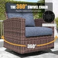 thumbnail image 5 of Layinsun 2 Pieces Patio Furniture Set with Swivel Chairs, Rattan Wicker Rocking Glide Chairs, 5 of 7