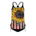 thumbnail image 4 of Summer Savings! cocolona Womens 4th of July Tankini Swimsuits Independence Day Patriotic Two Piece Side Drawstring Modest Bathing Suits USA Flag Print Blouson Tankini Tops, 4 of 5
