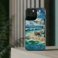 thumbnail image 3 of DistinctInk Hybrid (Acrylic / TPU) Clear Slim Fit Case for Apple iPhone 15 Pro (6.1" Screen) - "Tranquil Coastal Escape: A Sunny Beach", 3 of 8
