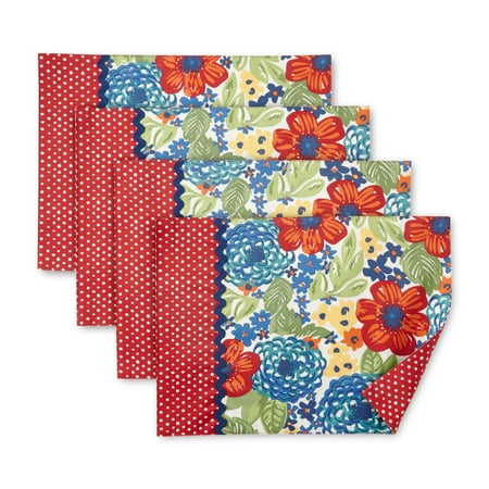 - The Pioneer Woman Dazzling Dahlias Reversible Placemat, Set of 4