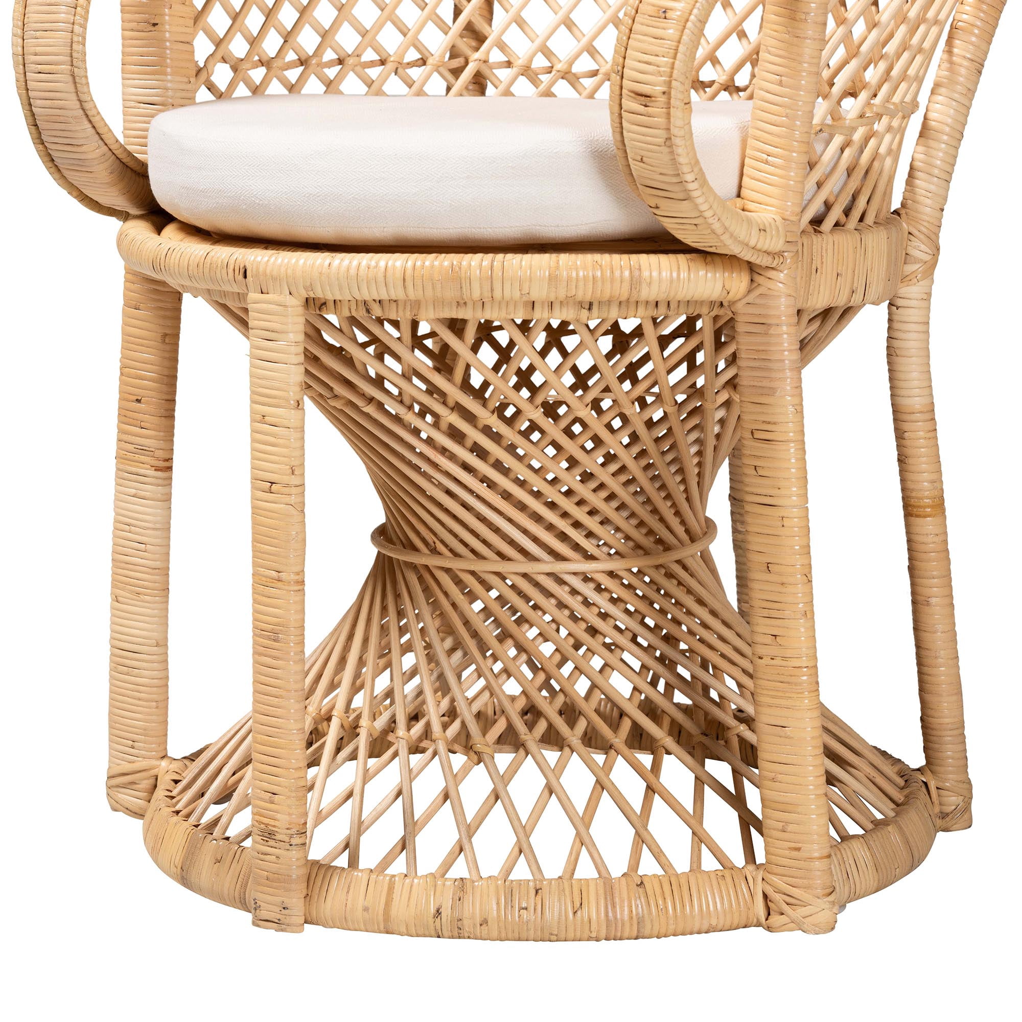 bali & pari Hecate Rattan BOHO Peacock Chair, Natural Brown