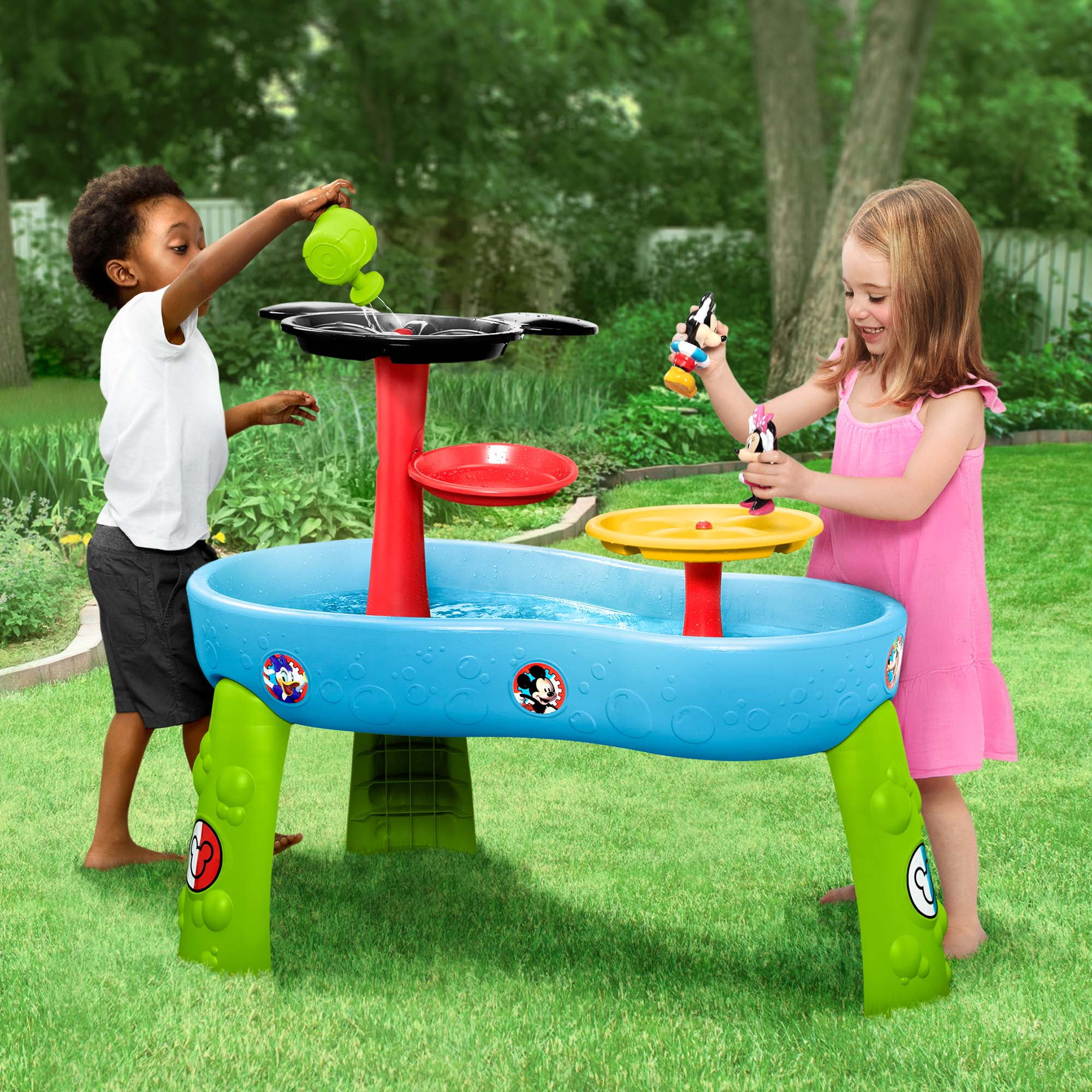 Disney Mickey Mouse Water Table by Delta Children - 3-Tier Water Table with 11-Piece Toy Set, Blue
