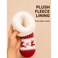 thumbnail image 4 of FEOYA Women's Christmas Fuzzy Socks Winter Non Slip Thermal Slipper Socks Cozy Floor Socks Reindeer Red for New Year Xmas Gifts Holiday Outdoor Activities, 4 of 7