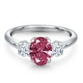 thumbnail image 3 of Gem Stone King 1.71 Ct Oval Red Zirconia 925 Sterling Silver Ring, 3 of 6