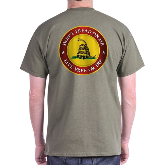 CafePress - Dtom Gadsden Flag (Logo) Dark T Shirt - Men's Classic Graphic Cotton T-Shirt