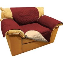 AbleHome Reversible Microfiber Sofa Cover Chair Throw Pet Dog Kids Furniture Protector w/ Hold Down Elastic Strap. Colors: Chocolate & beige, Black & Gray, Burgundy & Tan, Olive & Sage