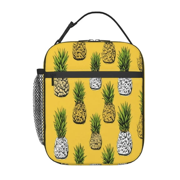 Pineapple Tropical Fruit Lunch Bag for Office Women – Stylish Thermal Insulated Tote with Shoulder Strap, Lightweight for Work or Travel
