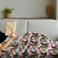 thumbnail image 3 of Dog Lover Soft Flannel Fleece Blanket, Colorful Crystals Pattern Triangles Sixties Inspired Psychedelic Boston Terrier, Cozy Plush for Indoor and Outdoor Use, 50" x 70", Multicolor, by Ambesonne, 3 of 5