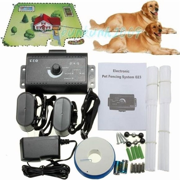 ELECTRIC FENCE FOR 2 DOGS ANTI-Escape Collar Waterproof Invisible NF Collar