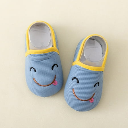 

eczipvz Toddler Shoes Boys Girls Shoes Toddler WarmThe Floor Non Slip Prewalker Shoes Slip on for Boys (Blue 8 Toddler)
