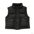 thumbnail image 2 of HAOTAGS Boys Girls Padded Vest, Sleeveless Stand Collar Full Zip Down Jacket with Pocket Black 12 Years, 2 of 10