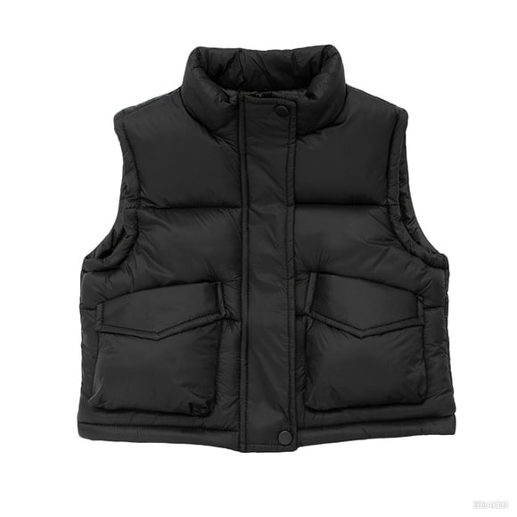 hoksml Kids Puffer Vest (3-13 Years), Boys Girls Stand Collar Sleeveless Jacket Lightweight Quilted Down Alternative Thermal Vest
