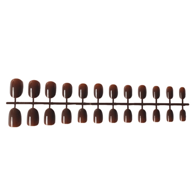 24x Solid Small Round Head Coffin False Nails Removable Neat DIY Exquisite Personality for Manicure Lovers Type38