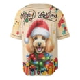 thumbnail image 2 of Merry Christmas Santa Poodle Scarf Twinkling Lights Xmas Holiday All Over Print 3D Baseball Shirt Poodles Dog Lover Gifts Idea Softball Sport - 00022, 2 of 6