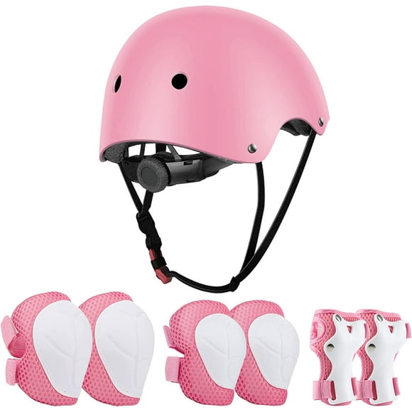 Hweilai Kids Helmet Protection Kit, Bike Roller Protection Kit, Adjustable Kids Helmet Elbow Pads Knee Pads Wrist Guards Protection Set for Children Sports Skateboard Bicycle Skateboard