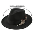 thumbnail image 3 of Vintage Feather Felt Fedora Hat for Men Women Classic Short Brim Jazz Dance Party Wedding Trilby Bowler Panama Hat, 3 of 4