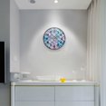 thumbnail image 5 of Yayeee Wall Clock Battery Operated 9.5" Silent Quartz Non-Ticking for Living Room Decor, Purple Art Pattern, 5 of 8